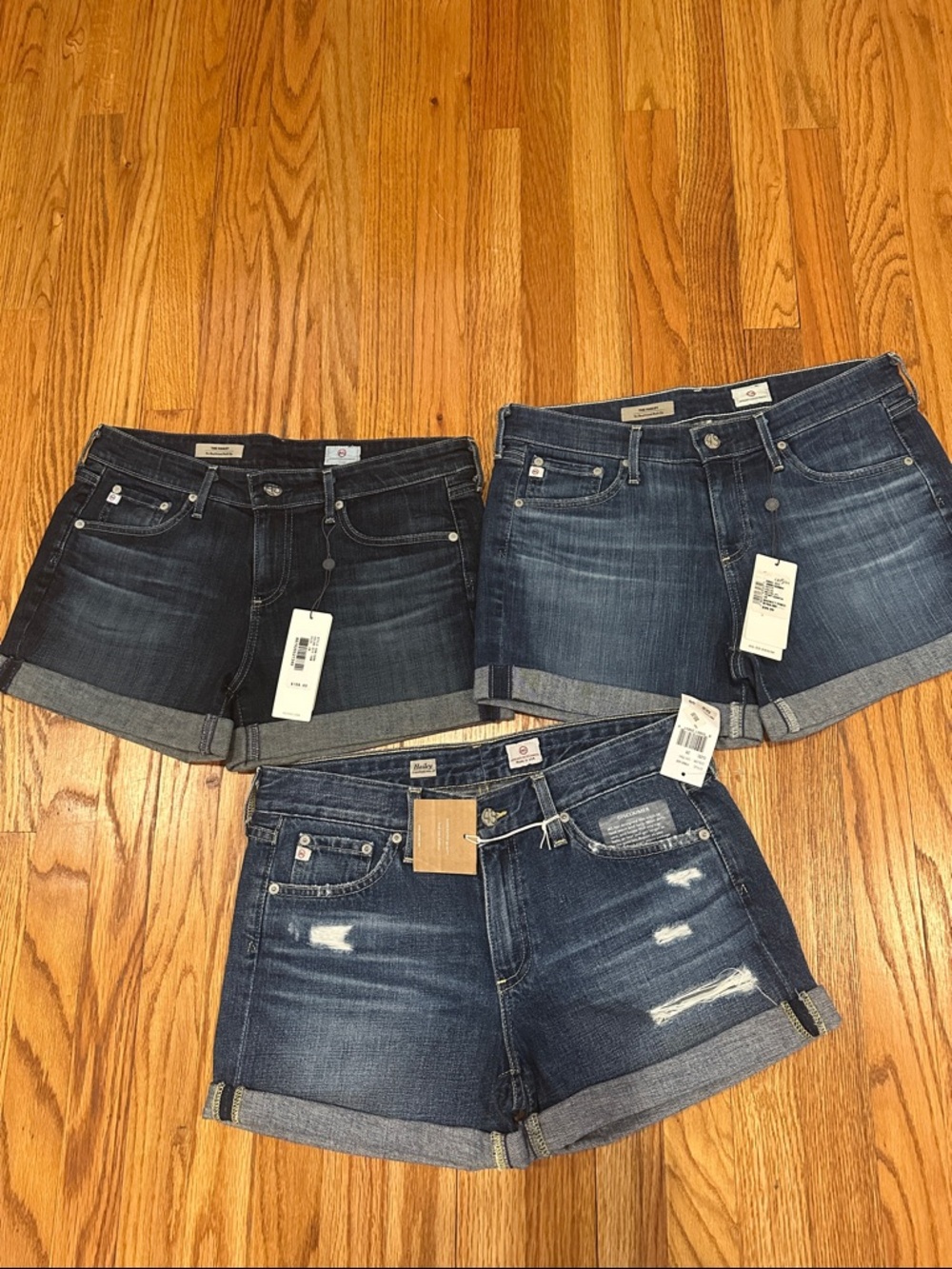 NWT Set of three AG Hailey Jean Shorts size 28